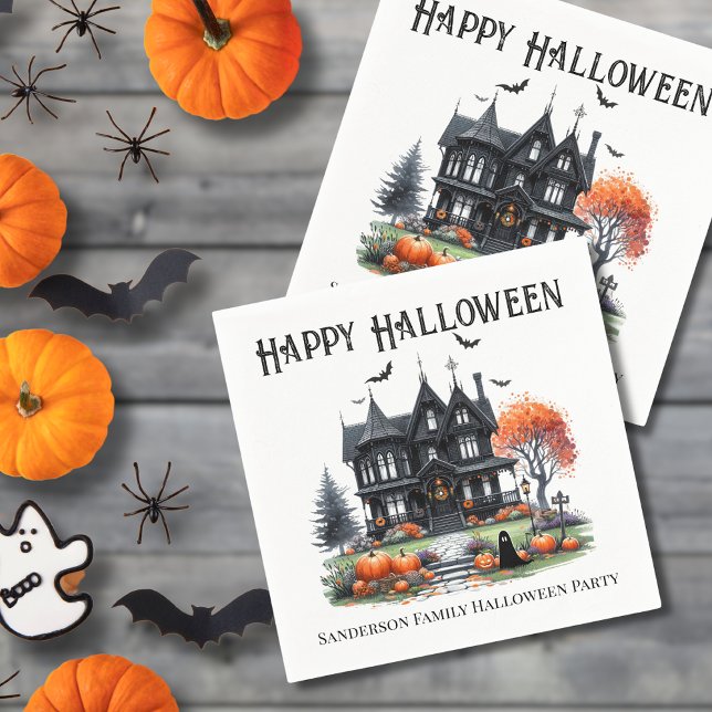 Haunted House Halloween Party Napkin (Haunted House Halloween Party Napkins)