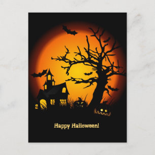 Haunted House Halloween Postacard Postcard