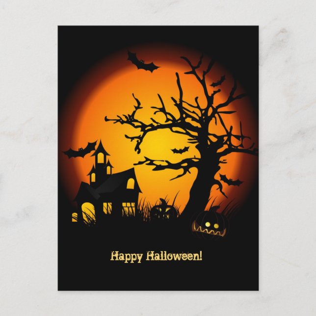 Haunted House Halloween Postacard Postcard (Front)