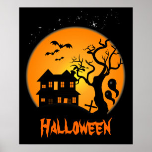 Haunted House Halloween Poster