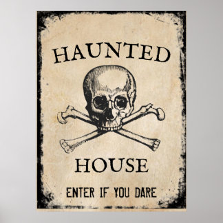 Haunted house Halloween prop Poster