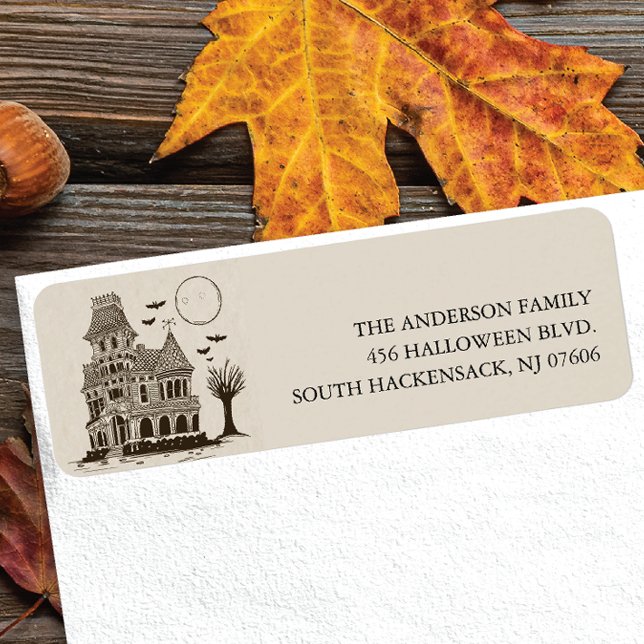 Haunted House Halloween Return Address Label (Creator Uploaded)