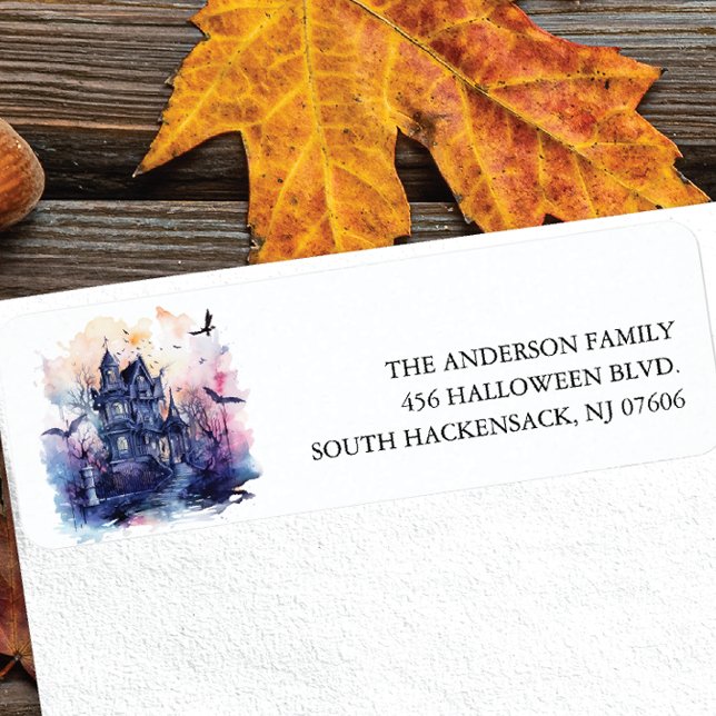 Haunted House Halloween Return Address Label (Creator Uploaded)