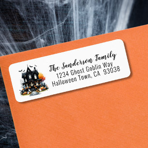 Haunted House Halloween Return Address Label