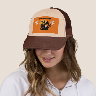 Haunted House Halloween Trucker Hat