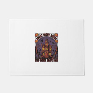 Haunted House Halloween Vintage Engraving Design_1 Doormat