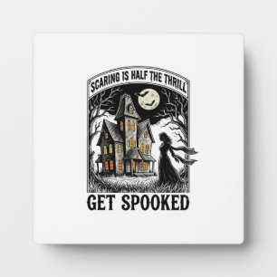 Haunted House Halloween Vintage Engraving Horror S Plaque