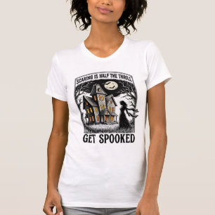 Haunted House Halloween Vintage Engraving Horror S T-Shirt