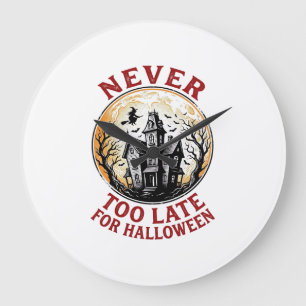 Haunted House Halloween Vintage Engraving Shirt_1 Large Clock