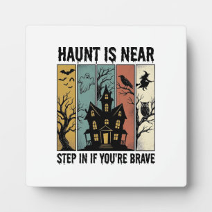 Haunted House Halloween Vintage Engraving Spooky D Plaque