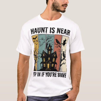 Haunted House Halloween Vintage Engraving Spooky D T-Shirt