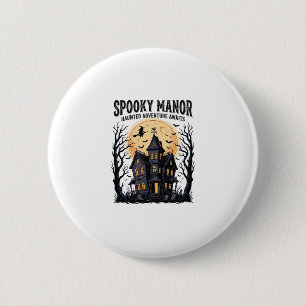 Haunted House Halloween Vintage Engraving Spooky N 6 Cm Round Badge
