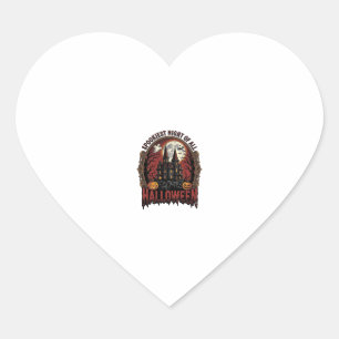 Haunted House Halloween Vintage Engraving Spooky N Heart Sticker