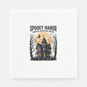 Haunted House Halloween Vintage Engraving Spooky N Napkin