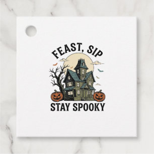 Haunted House Halloween Vintage Engraving Spooky S Favour Tags