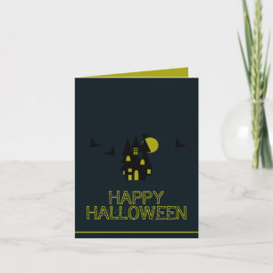 Haunted House, Happy Halloween Card