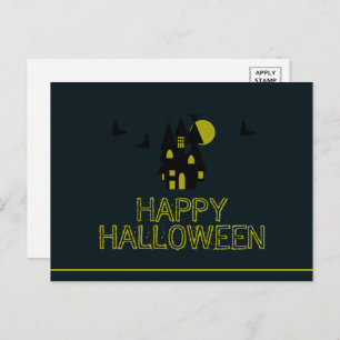Haunted House, Happy Halloween Postcard