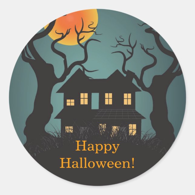 Haunted house Happy Halloween Sticker (Front)