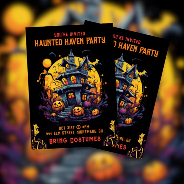 Haunted House Haven Halloween Party Invitation (Creator Uploaded)