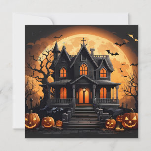 Haunted house holiday card