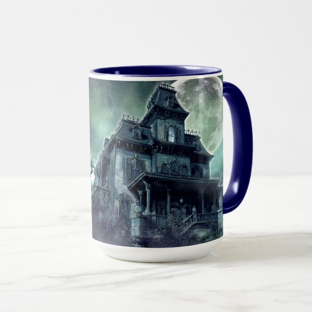 Haunted House Horror Mug – Ghost Infested Mansion (Front Right)