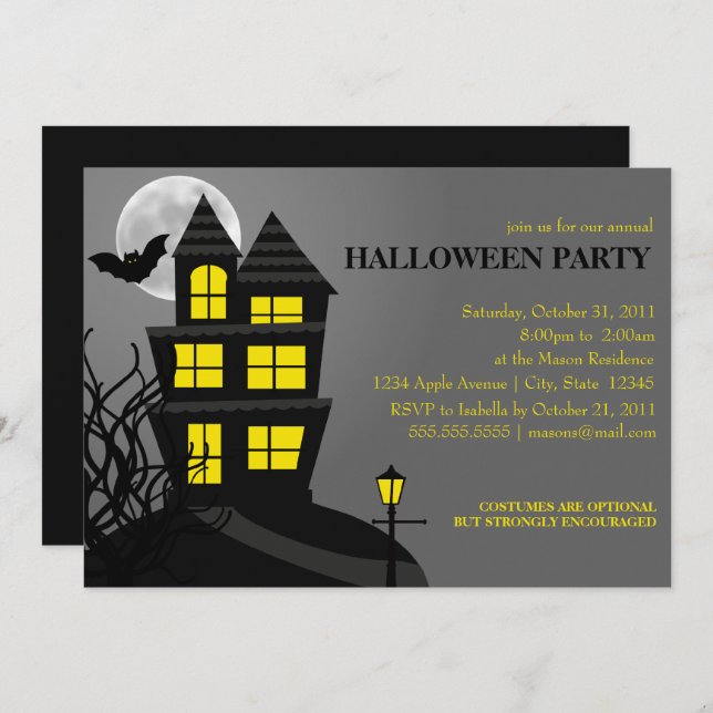 Haunted House Invitation (Front/Back)