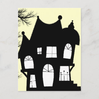 haunted house invitation postcard
