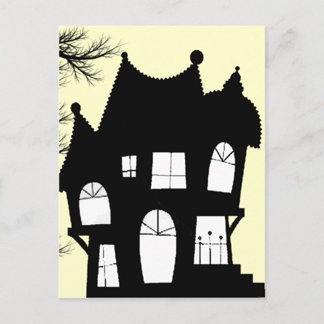 haunted house invitation postcard (Front)