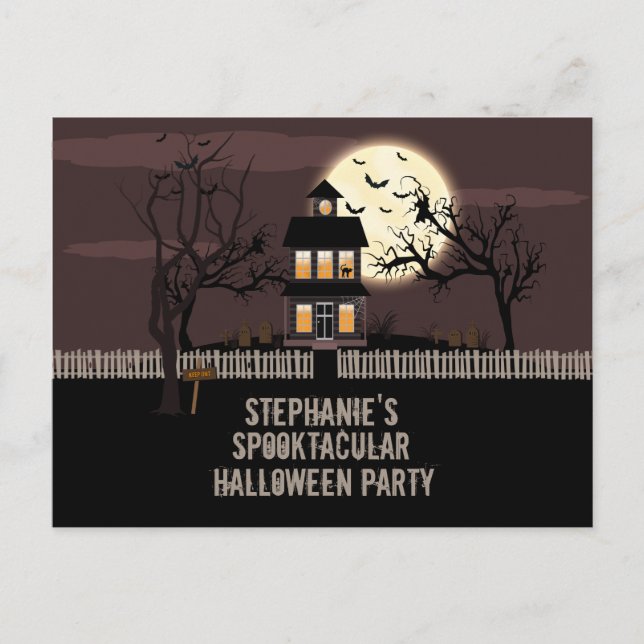 Haunted House Invitation Postcard (Front)