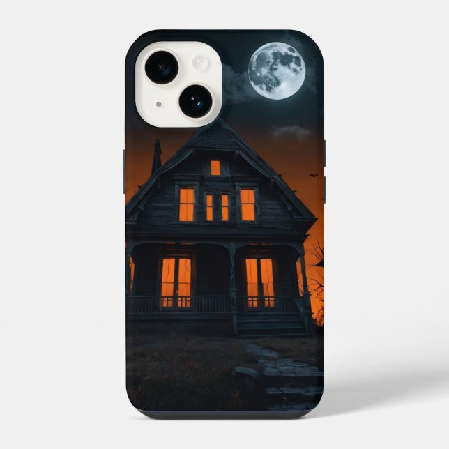 Haunted House Night Scene iPhone Case (Back)