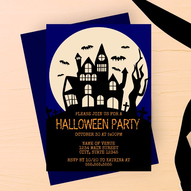 Haunted House on a Hill Halloween Party Invitation (Creator Uploaded)