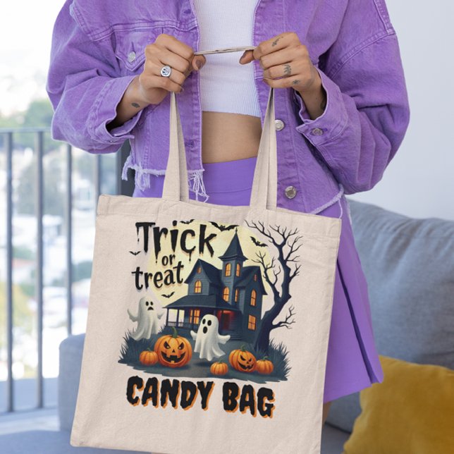 Haunted house on spooky Halloween night Tote Bag (Creator Uploaded)