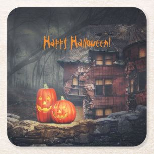 Haunted House Paper Coaster