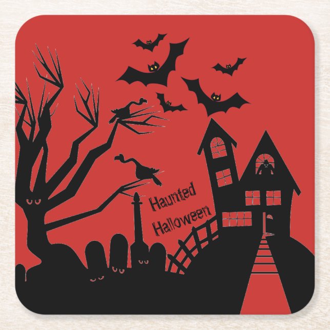 Haunted House Paper Coaster (Front)