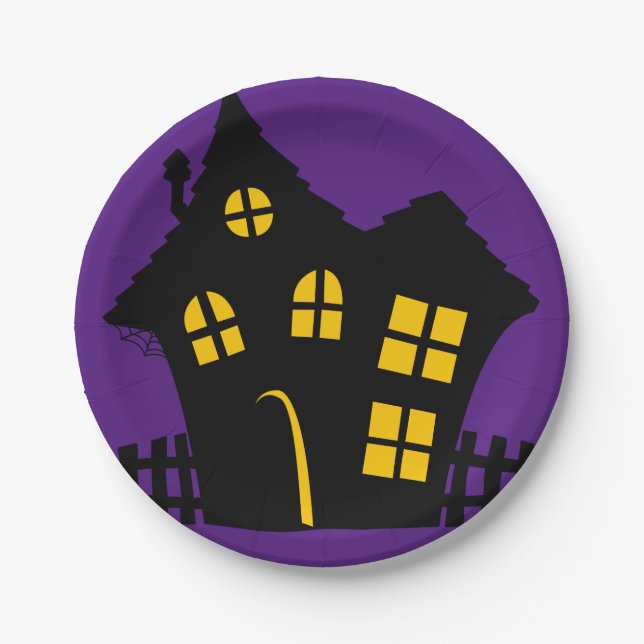 Haunted House Paper Plate (Front)
