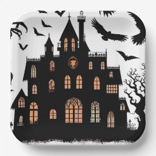 Haunted House Paper Plate