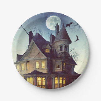 Haunted House Paper Plates