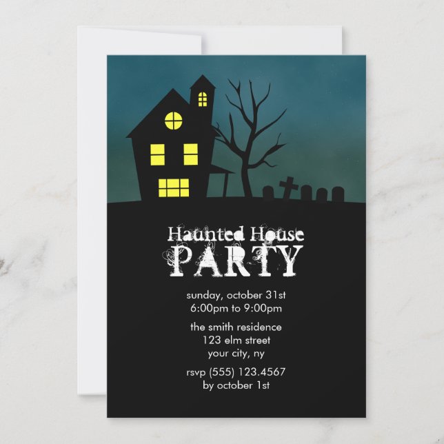 Haunted House Party Invitations (Front)