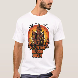 Haunted House Party Vintage Engraving Halloween De T-Shirt