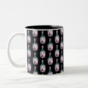 Haunted House Pattern Creepy Spooky Fun Halloween Two-Tone Coffee Mug