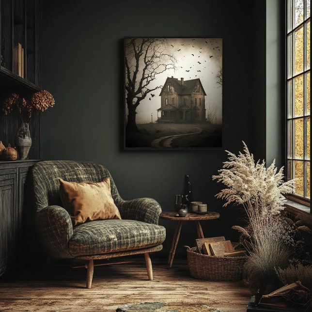 Haunted House Poster - Halloween Spooky Print (Creator Uploaded)