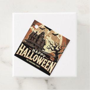 Haunted House Pumpkins Spooky Scary Halloween Favour Tags