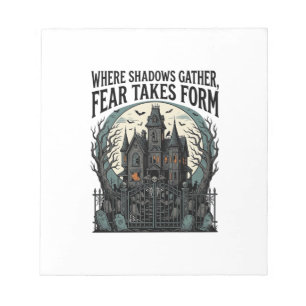 Haunted House Quote Shirt Vintage Gothic Cemetery Notepad