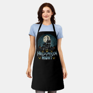 Haunted House, Scary Halloween Night Apron