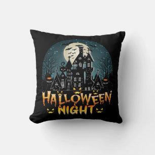 Haunted House, Scary Halloween Night Cushion