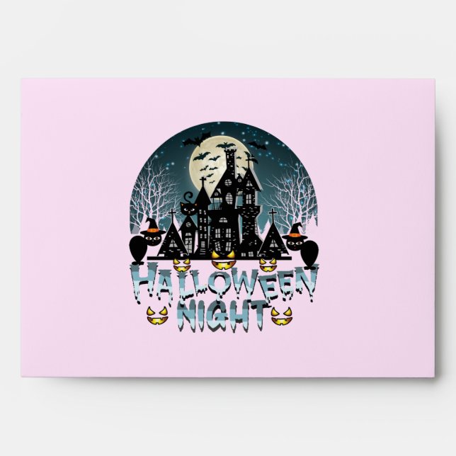 Haunted House, Scary Halloween Night Envelope (Front)