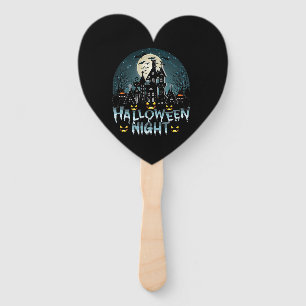 Haunted House, Scary Halloween Night Hand Fan
