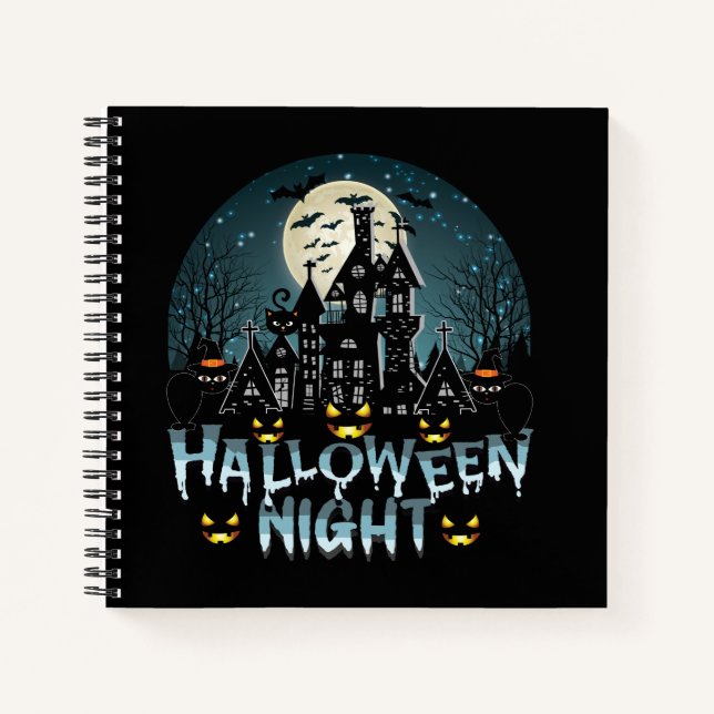 Haunted House, Scary Halloween Night Notebook (Front)