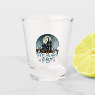 Haunted House, Scary Halloween Night Shot Glass