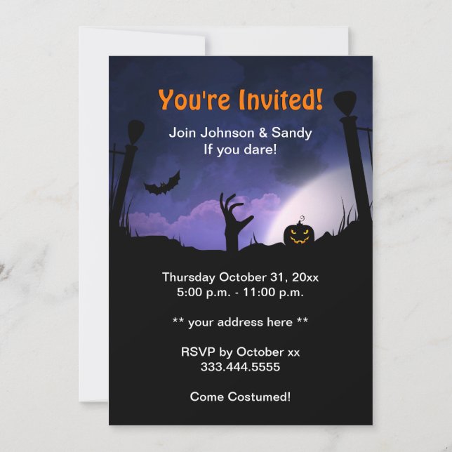 Haunted House Scary Halloween Party Invitation (Back)